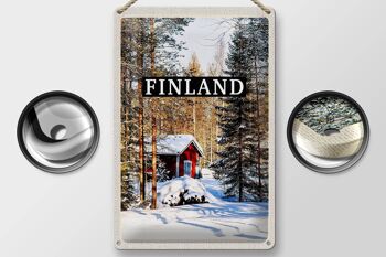Panneau en étain voyage 20x30cm, forêt de neige en hiver, finlande 2