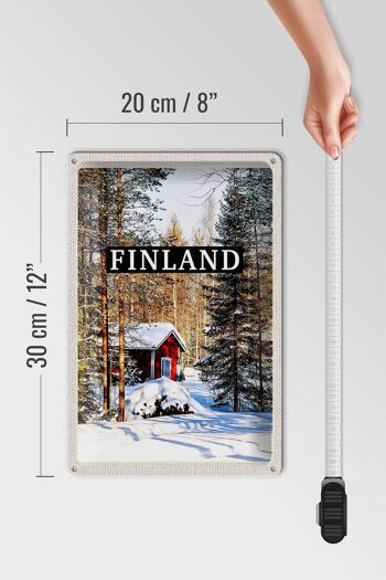 Panneau en étain voyage 20x30cm, forêt de neige en hiver, finlande 4