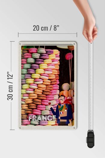 Plaque en tôle voyage 20x30cm France bonbons macarons sucrés 4