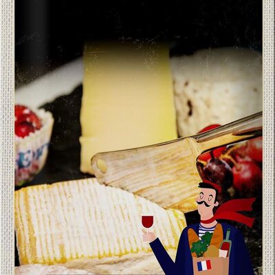 Cartel de chapa de viaje, 20x30cm, queso francés, molde Camembert, queso