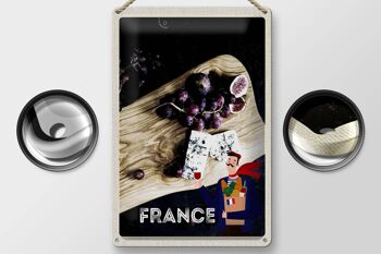 Plaque en tôle voyage 20x30cm France raisins figues moule fromage 2
