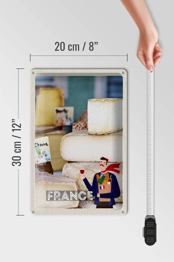 Plaque en tôle voyage 20x30cm France différents types de fromages 4