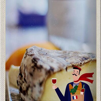 Blechschild Reise 20x30cm Frankreich Käse Emmentaler Produktion