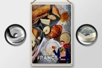 Panneau de voyage en étain, 20x30cm, France, fromage, Baguette, miel 2