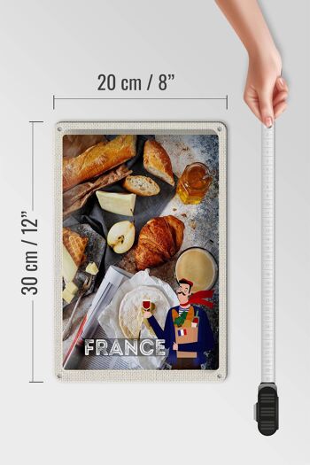 Panneau de voyage en étain, 20x30cm, France, fromage, Baguette, miel 4