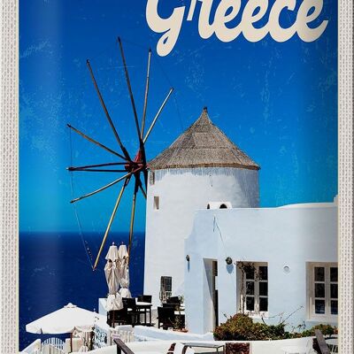 Blechschild Reise 20x30cm Greece Griechenland weiße Häuser