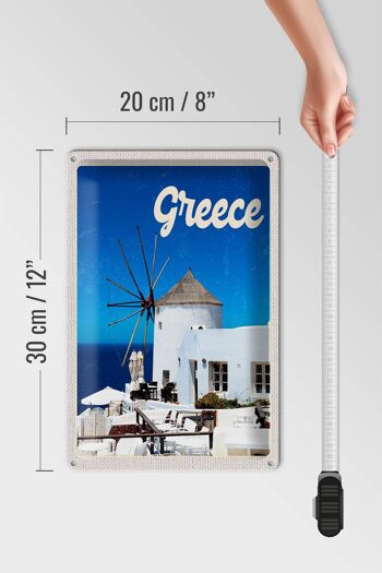 Plaque en étain voyage 20x30cm Grèce Grèce maisons blanches 4