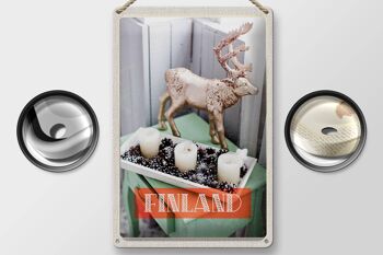 Plaque en tôle voyage 20x30cm cerf de Finlande assiette de l'Avent 2