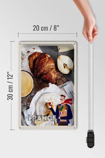 Plaque en tôle voyage 20x30cm France café croissant poire 4