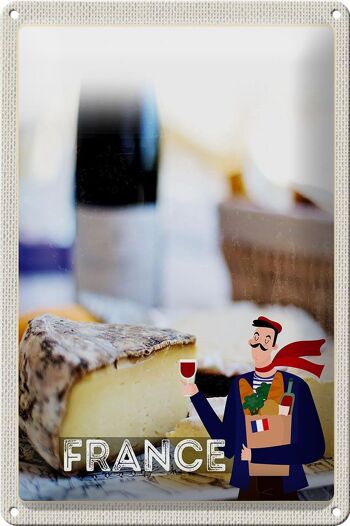 Plaque en tôle voyage 20x30cm France moule fromage croissant 1