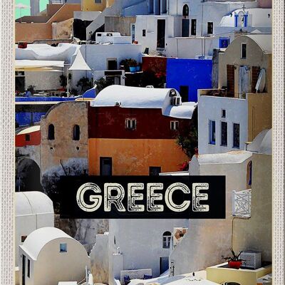 Blechschild Reise 20x30cm Greece Griechenland Häuser Urlaub