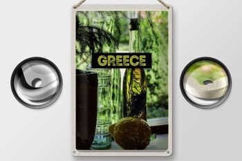 Plaque en tôle voyage 20x30cm Grèce bouteilles Grèce 2