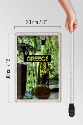 Plaque en tôle voyage 20x30cm Grèce bouteilles Grèce 4