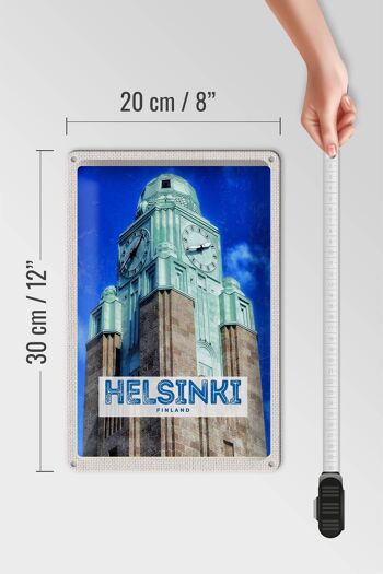 Signe en étain voyage 20x30cm, Architecture d'église d'Helsinki finlande 4