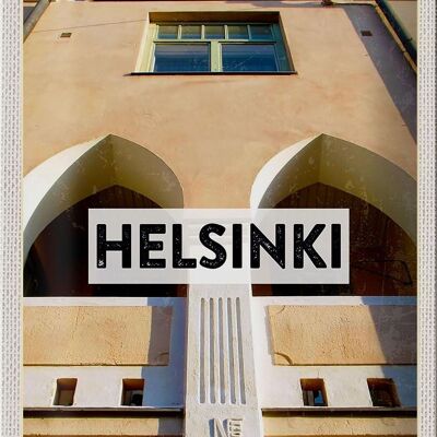 Cartel de chapa de viaje, 20x30cm, Helsinki, Finlandia, edificio, vacaciones