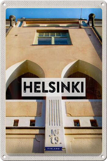 Panneau de voyage en étain, 20x30cm, Helsinki, finlande, bâtiment, vacances 1
