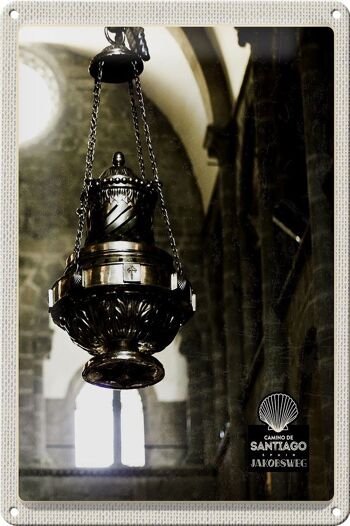 Panneau en étain voyage 20x30cm, lanterne d'église d'espagne, moyen âge 1