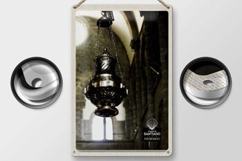 Panneau en étain voyage 20x30cm, lanterne d'église d'espagne, moyen âge 2
