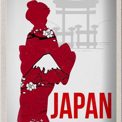 Targa in metallo da viaggio 20x30 cm Giappone Asia Tradizionale abito kimono