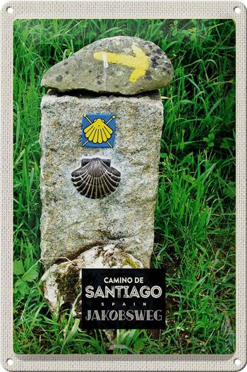 Signe en étain voyage 20x30cm espagne Camino De Santiago chemin de saint Jacques 1