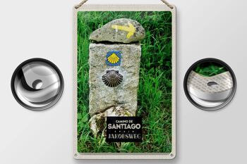 Signe en étain voyage 20x30cm espagne Camino De Santiago chemin de saint Jacques 2