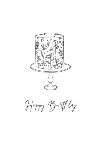 Carte Postale Minimaliste - Happy Birthday 1
