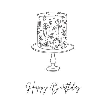 Carte Postale Minimaliste - Happy Birthday
