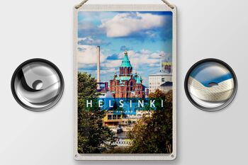 Panneau de voyage en étain, 20x30cm, église d'architecture d'Helsinki, finlande 2