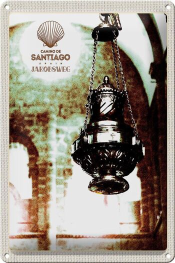 Panneau en étain voyage 20x30cm, lanterne d'espagne Camino De Santiago 1