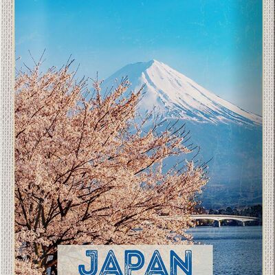 Cartel de chapa de viaje, 20x30cm, Japón, Asia, nieve, montañas de invierno