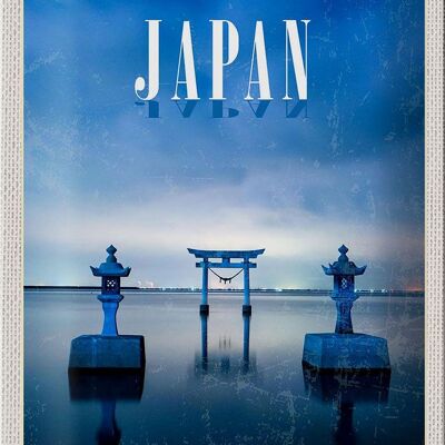 Cartel de chapa de viaje, 20x30cm, Japón, Asia, cultura marina, arquitectura