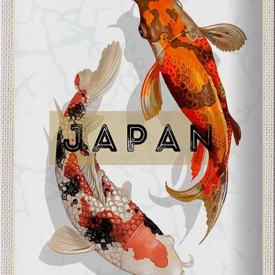 Targa in metallo da viaggio 20x30 cm Giappone Koi Fish Asia Vacation Art