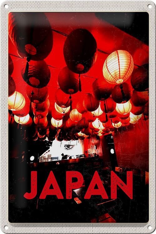 Blechschild Reise 20x30cm Japan Asien Restaurant rote Laterne