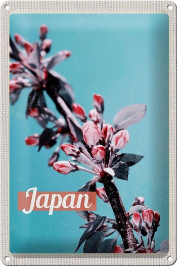 Signe en étain voyage 20x30cm, japon, asie, fleurs, bourgeon d'arbre, vacances 1