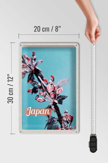 Signe en étain voyage 20x30cm, japon, asie, fleurs, bourgeon d'arbre, vacances 4