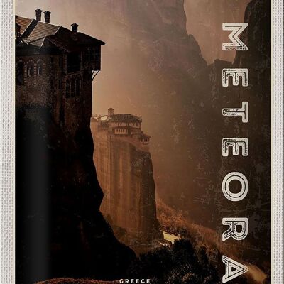 Blechschild Reise 20x30cm Griechenland Meteora Gebirge Natur