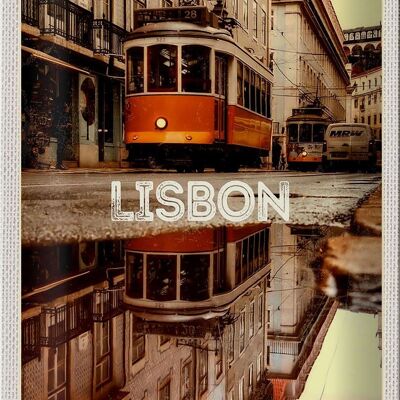 Cartel de chapa de viaje 20x30cm Lisabon Europa Tram City