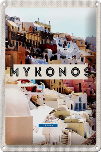 Signe en étain voyage 20x30cm, grèce Mykonos, vacances en grèce 1
