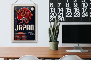 Panneau de voyage en étain, 20x30cm, Architecture du japon et de l'asie, voyage du Dragon 3