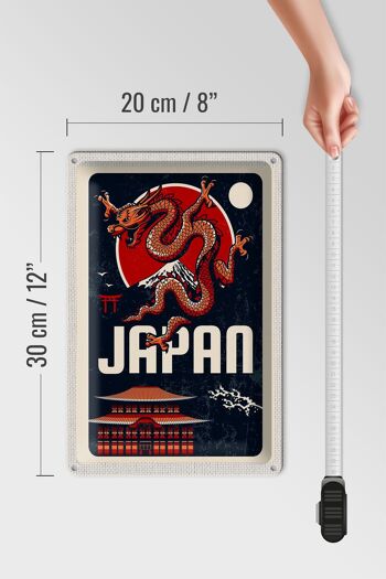 Panneau de voyage en étain, 20x30cm, Architecture du japon et de l'asie, voyage du Dragon 4