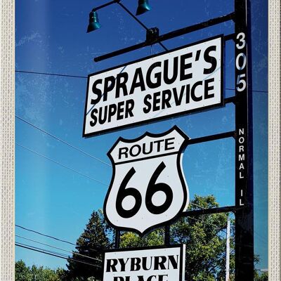 Targa in metallo da viaggio 20x30 cm USA America Los Angeles Route 66