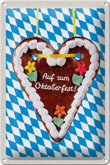 Plaque en tôle de voyage 20x30cm, célébration du pain d'épice de l'Oktoberfest de Munich 1