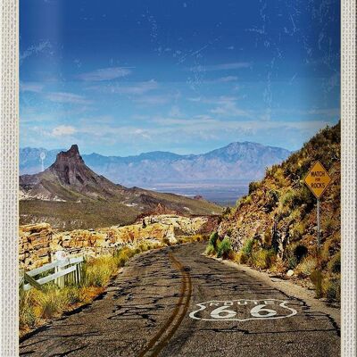 Panneau de voyage en étain, 20x30cm, Route 66 des États-Unis, vacances en montagne