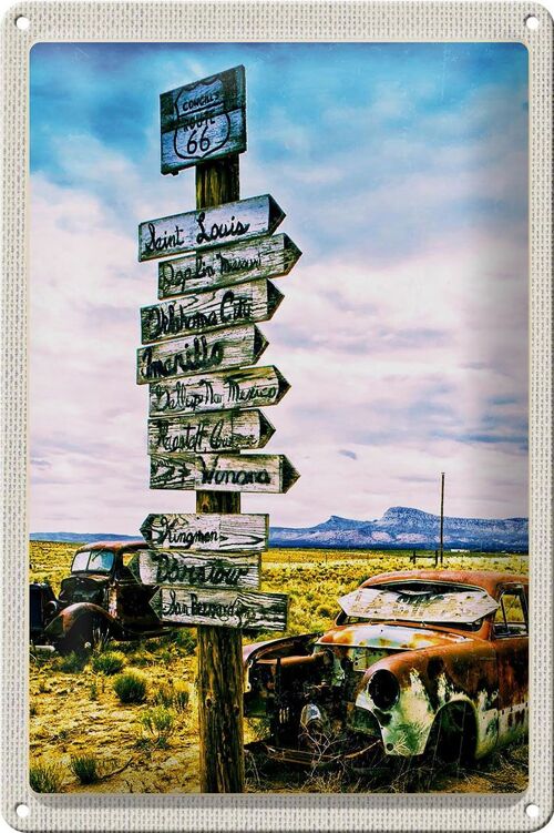 Blechschild Reise 20x30cm Amerika USA Route 66 Oldtimer Gebirge