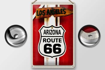 Signe en étain voyage 20x30cm, états-unis Los Angeles arizoa Route 66 vacances 2