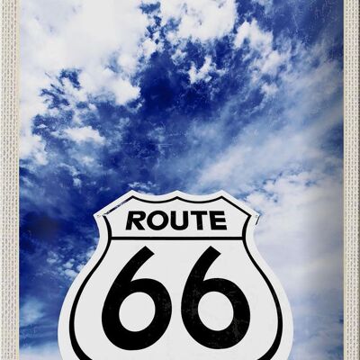 Panneau en étain voyage 20x30cm, Amérique USA Street Route 66 Himmer