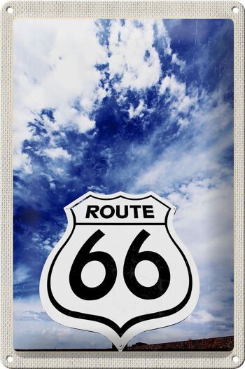 Panneau en étain voyage 20x30cm, Amérique USA Street Route 66 Himmer 1