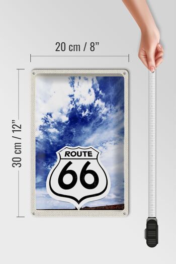 Panneau en étain voyage 20x30cm, Amérique USA Street Route 66 Himmer 4