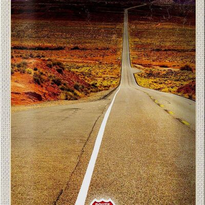Panneau de voyage en étain, 20x30cm, Amérique, USA, Route 66, Road Mountains