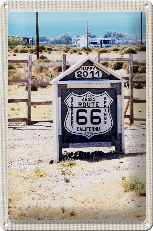 Blechschild Reise 20x30cm Amerika USA California 2011 Route 66